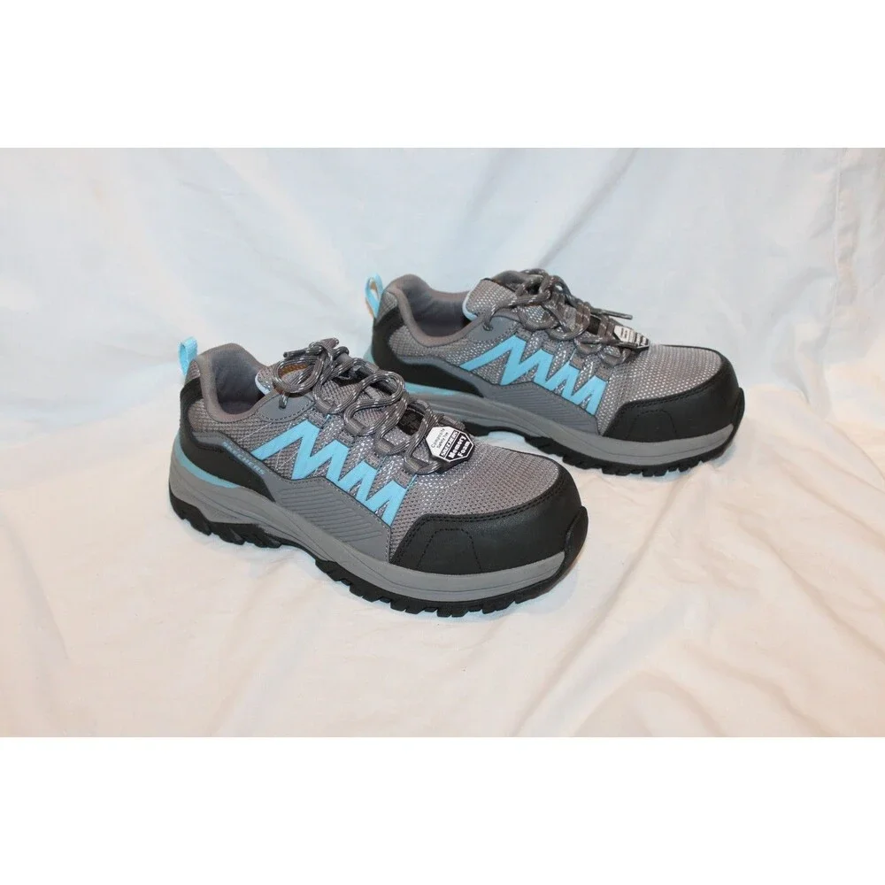 SKETCHERS WOMEN'S WORK FANZTER COMP TOE SNEAKERS NIB SZ 7 GRAY BLUE